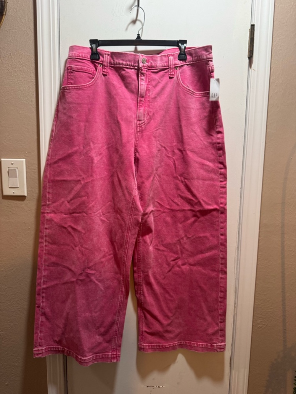 NWT Women’s GAP Jeans High Rise Wide Jeans In Pink Size 20/35